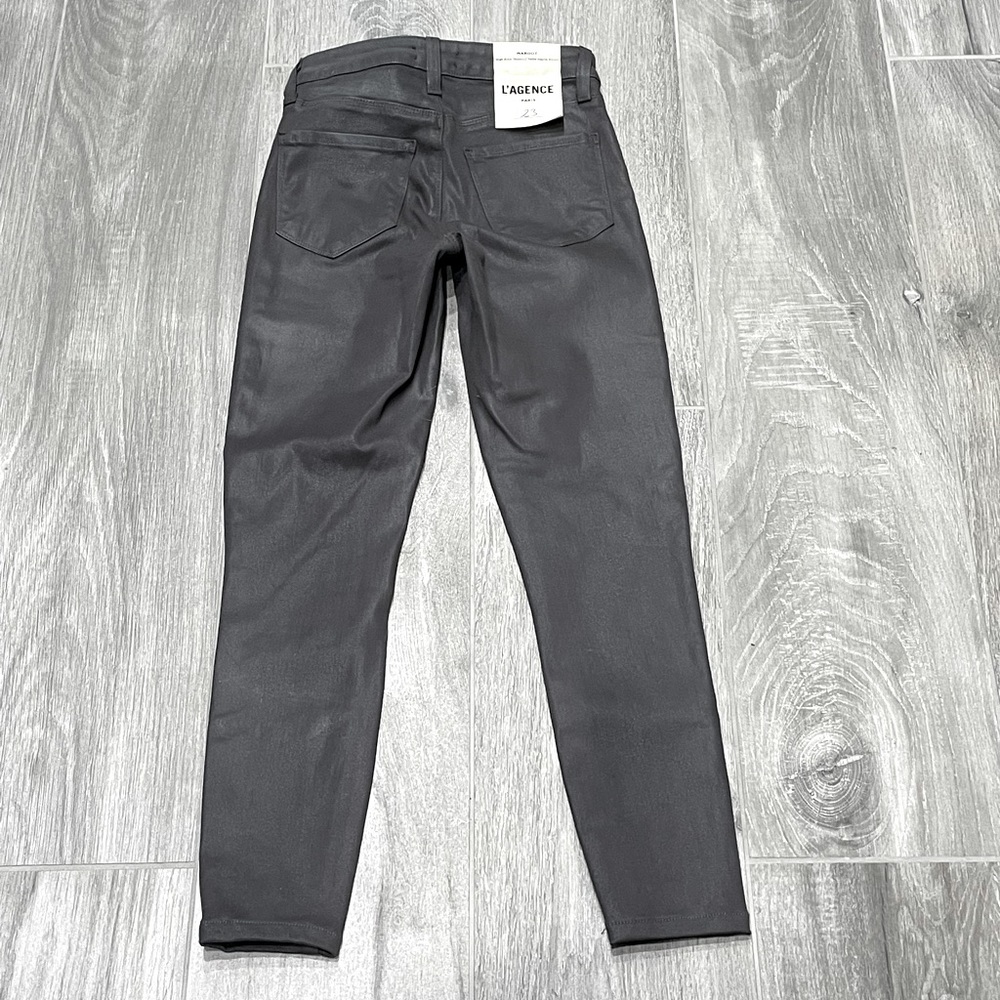 NWT L’Agence Margot dk gray coated skinny crop- 23